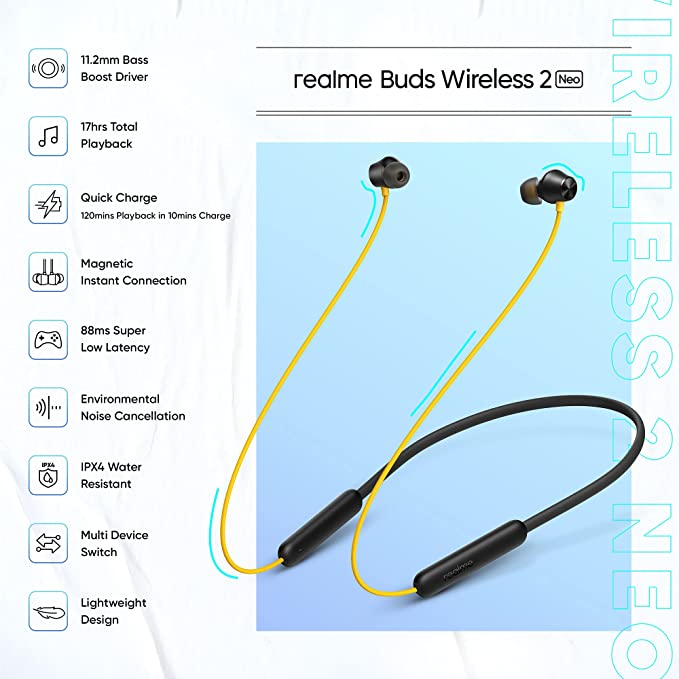 realme Buds Wireless 2 Neo (Wireless Bluetooth in Ear Earphones with Mic)